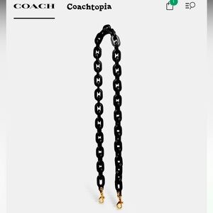 Coach Long Leather Covered Chain Strap